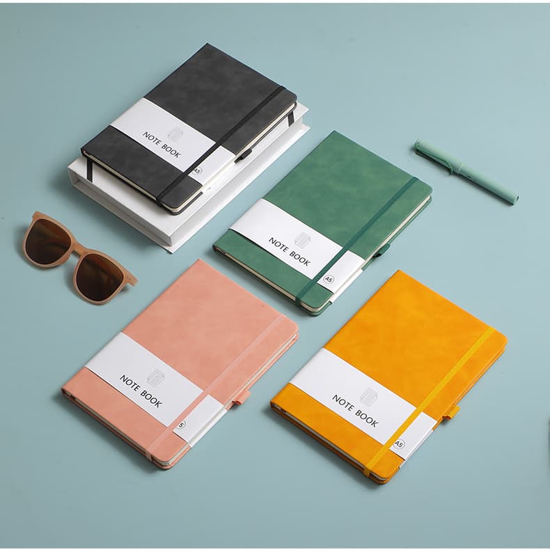 Japanese-Korean Dot Grid A5 Notebook PU Leather Cover Office Work Journal Student Study Diary Bulk Stock Wholesale