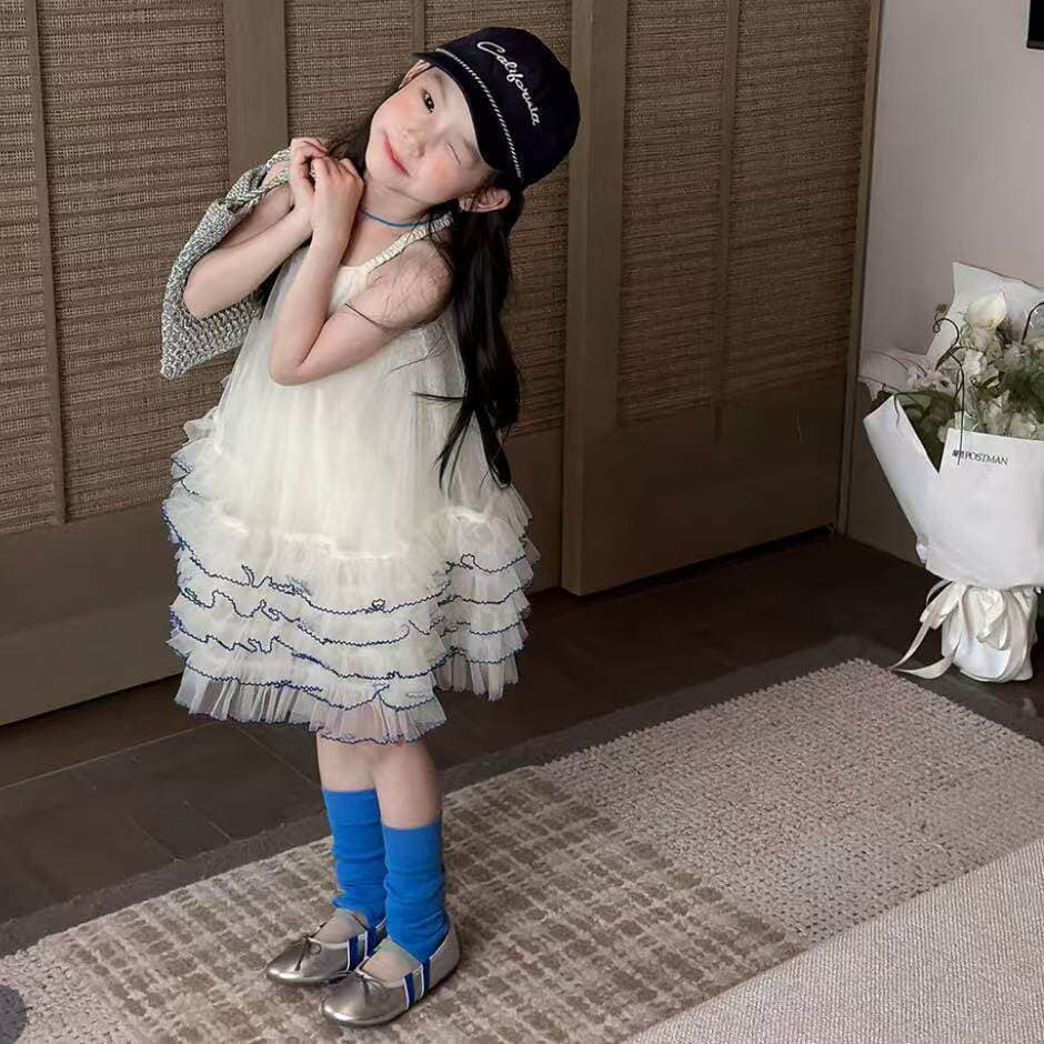 Sweet and Cute Style Mesh Dress for Girls 2026 Summer Suspender Cake Princess Dress Baby Dress Other