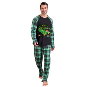 Cross-border Spring/Autumn Cotton Pajamas Family Matching Homewear Christmas Cartoon Animal European and American Print Pajama Set