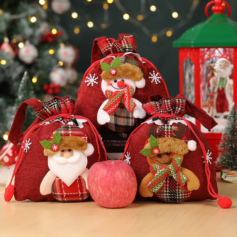 Christmas Decoration Apple Bag Christmas Gift Bag Couple Christmas Candy Bag Peace Apple Bag Tote Bag