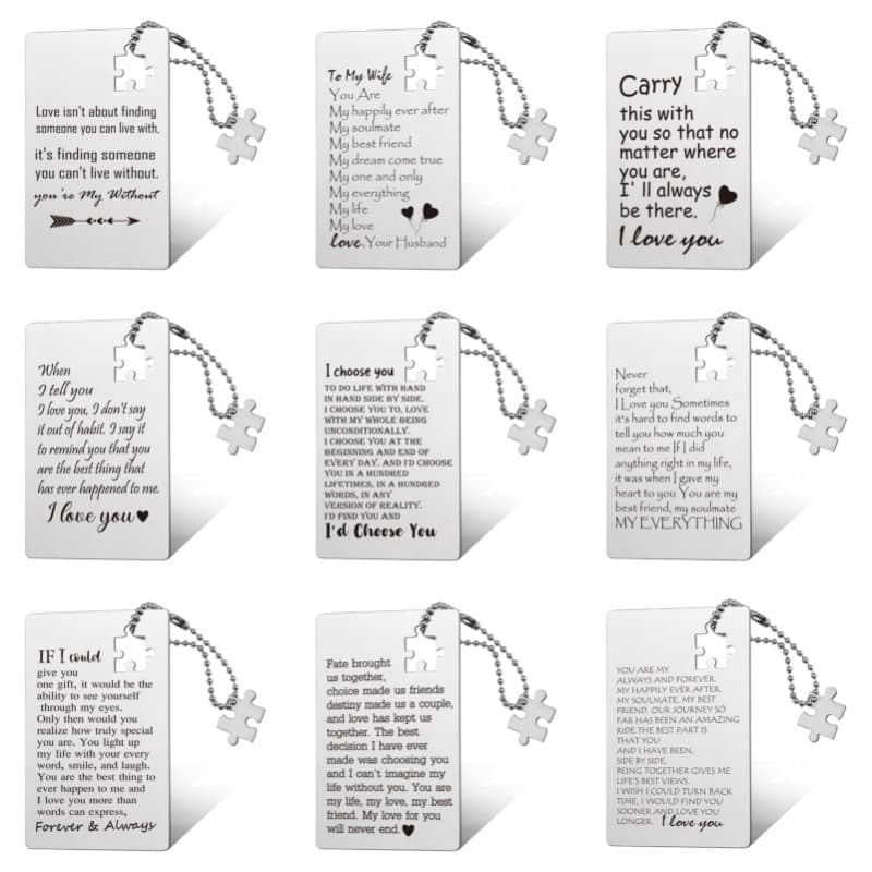 European and American stainless steel wallet card insert for men and women, anniversary Valentine's Day gift for wife and husband birthday gift