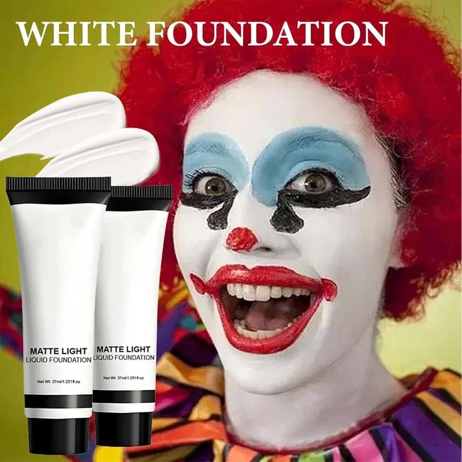 OEM Custom Halloween Foundation Pure White Foundation Stage Makeup Concealer Foundation Ultra White Face Paint Easy