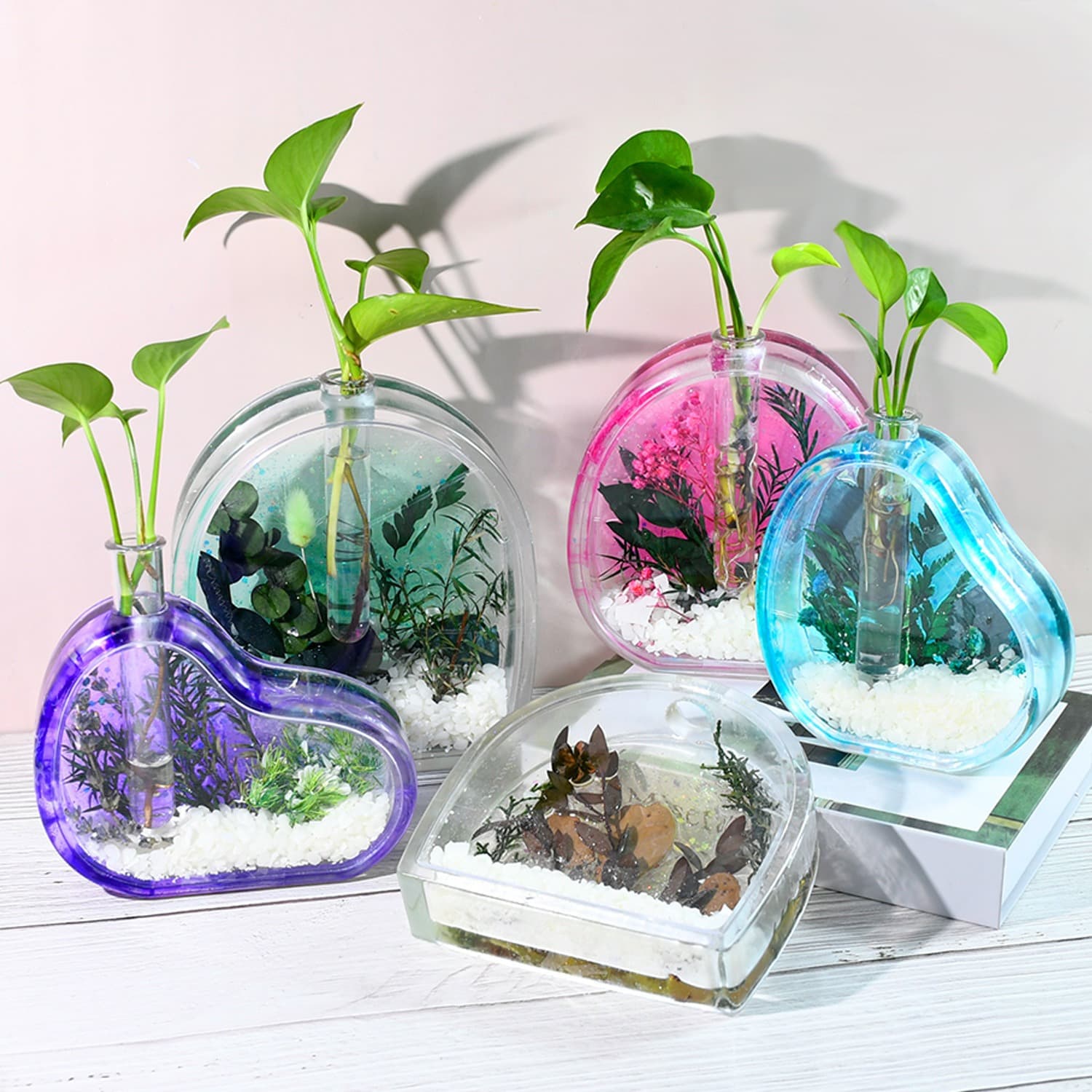 New DIY Epoxy Resin Mold Irregular Quicksand Hydroponic Test Tube Vase Flower Arrangement Decoration Silicone Mold