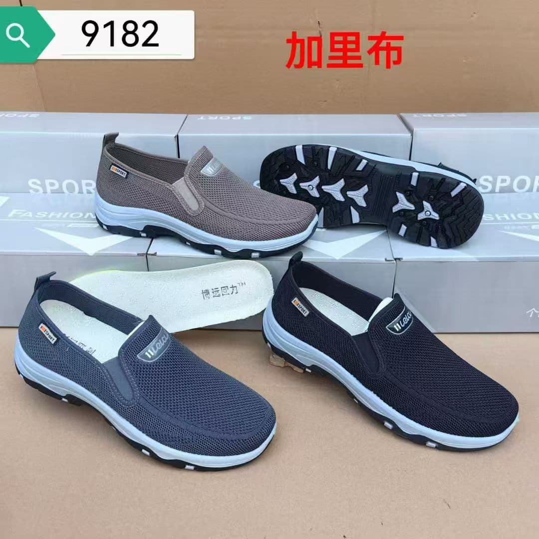 Spring and Autumn Style Soft Sole Slip-On Old Beijing Cloth Shoes Men's Casual Flyknit Sports Flats, Wholesale for Street Stalls