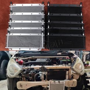 Car Modified Transmission Cooler Water Cooling Cooling Tube Belt Fin Gearbox Oil Cooler Radiator Kit