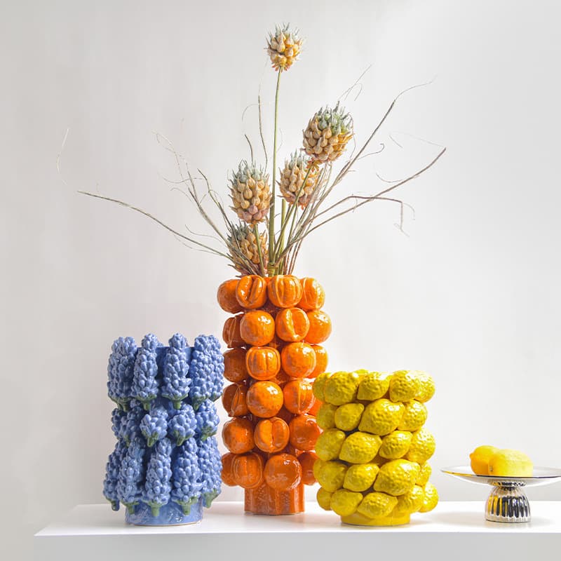 Modern Creative Ceramic Fruit Vase for Home Decor, Living Room, Bedroom, Dining Table, and Model Room Floral Arrangement