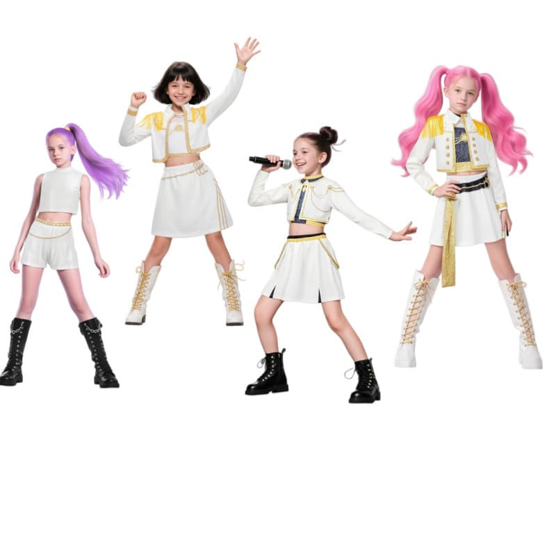 Amazon New Girl Demon Hunter Costume Matching Pop Singer 3D Printed Women's Clothing and Children's Clothing Suit Wholesale