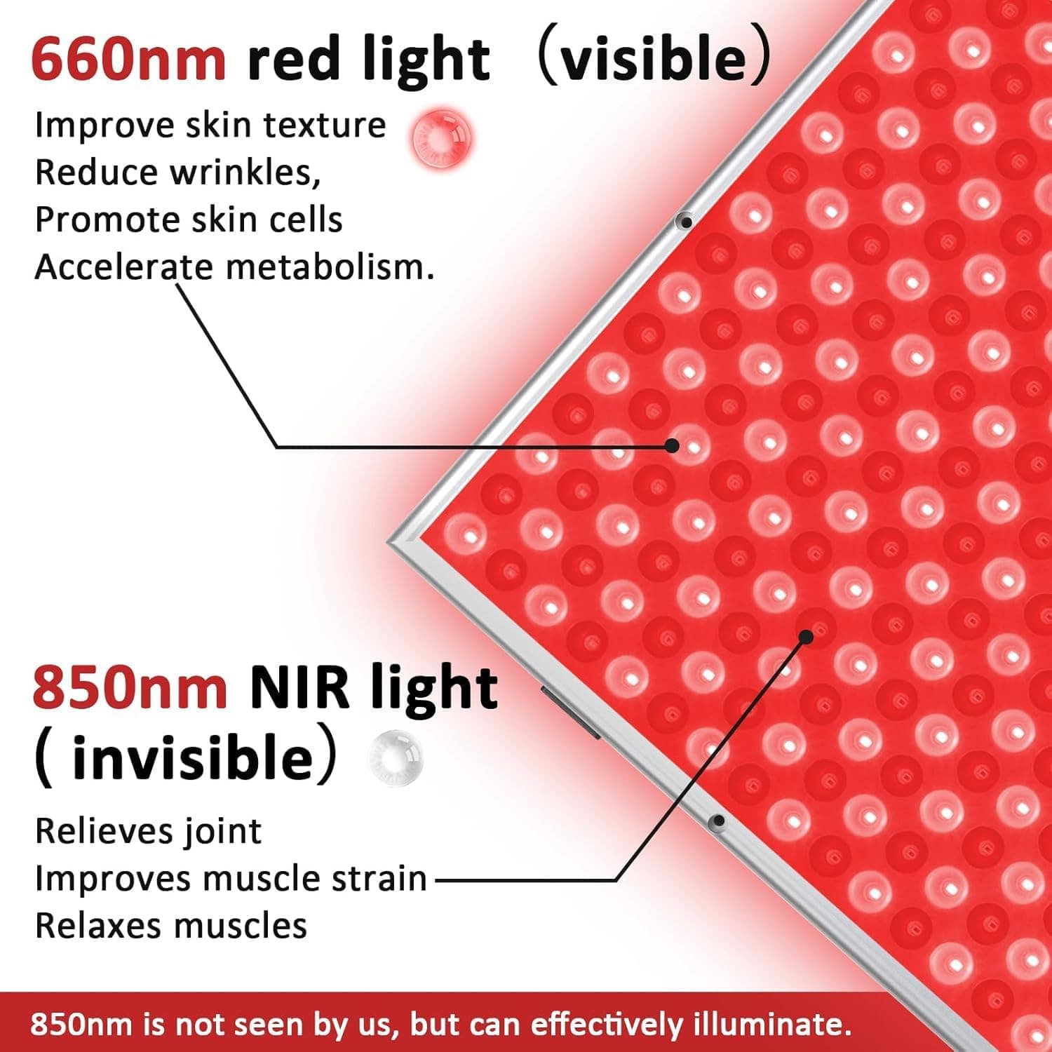 Amazon LED Therapy Lamp Infrared Beauty Heating Panel Lamp 25W 3D Stand Therapy Lamp