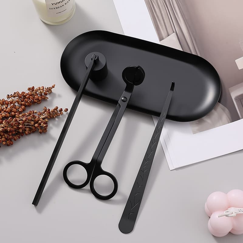 Stainless Steel Candle Snuffer Bell & Wick Trimmer Set – Amazon Black Aromatherapy Candle Tool 4-Piece Kit Wholesale