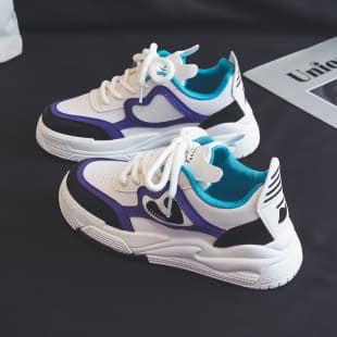 Two-Tone White Shoes Women Fall New Classic Versatile Board Shoes Women's Thick Sole Bread Shoes Ins Fashion Shoes RM1512