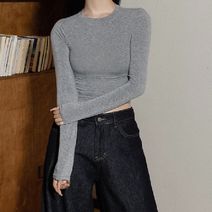 [40 Count 92 Cotton 8 Spandex] European and American Style Sexy Small Turtleneck Slimming Look Bottoming Shirt Women's Design Long-Sleeved T-Shirt