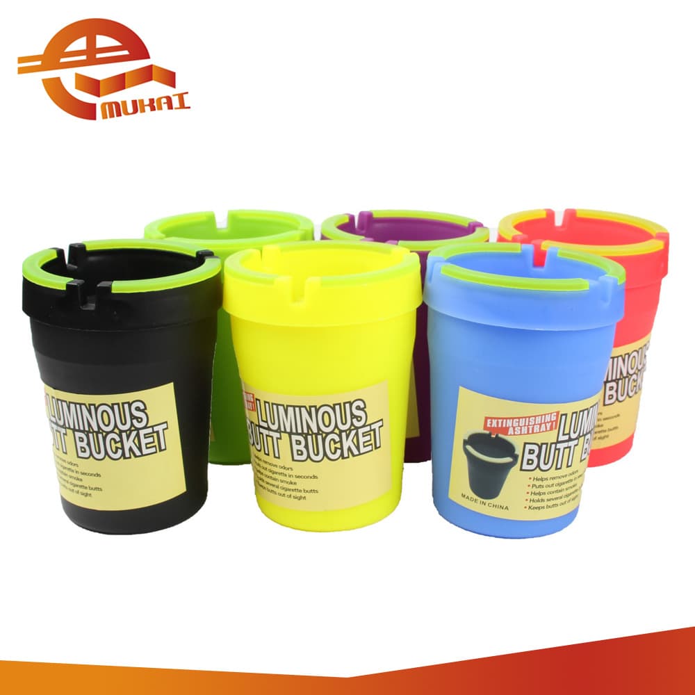 Luminous Car Ashtray, Candy-Colored Plastic Ashtray, Drop-Resistant Glow Ashtray