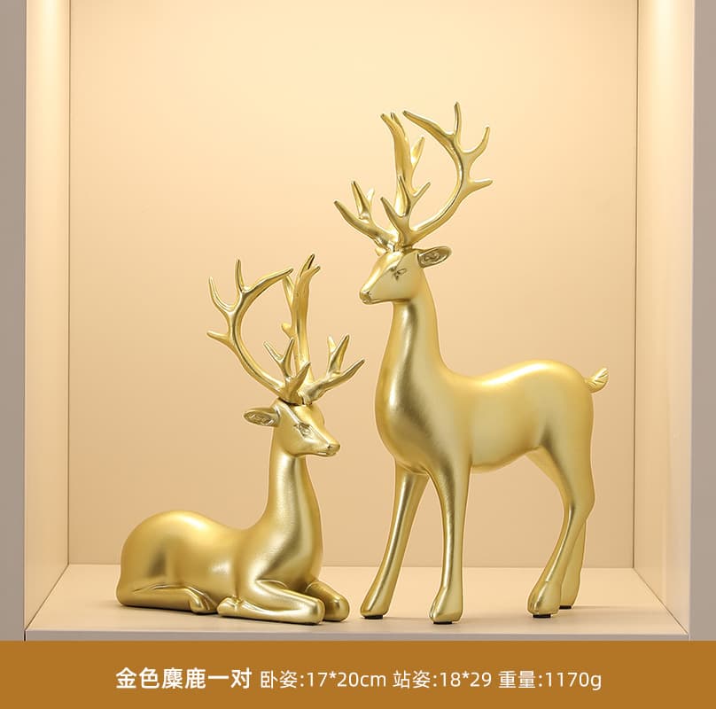 Ornaments for housewarming, wealth, entrance hall, Nordic home deer, high-end TV cabinet decorations, living room light luxury style wine cabinet, modern
