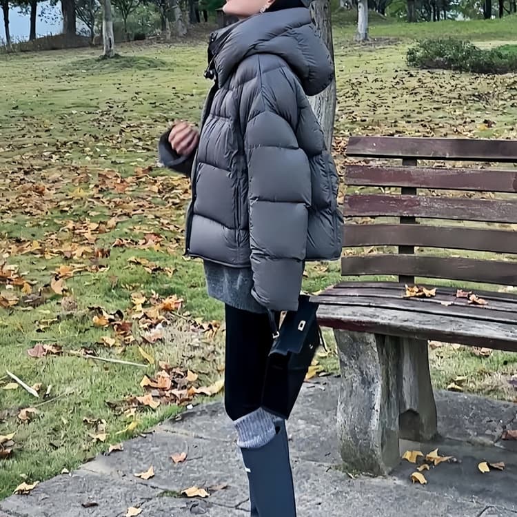 200g soft puff cloud padded coat for women short petite 90% white duck down turtle back bread coat thickened outerwear