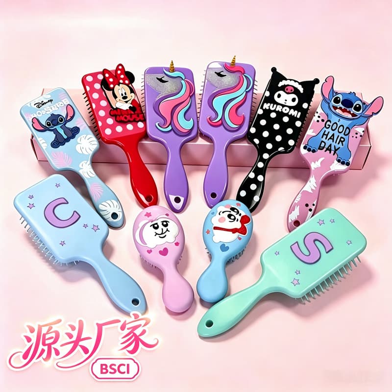 Factory direct supply Cartoon air cushion comb Children's hair smoothing comb Unicorn airbag massage comb BSCI certified