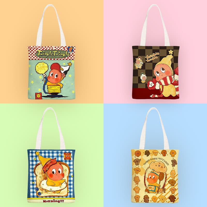 Cartoon canvas bag shoulder bag handbag souvenir gift bag shopping bag canvas bag