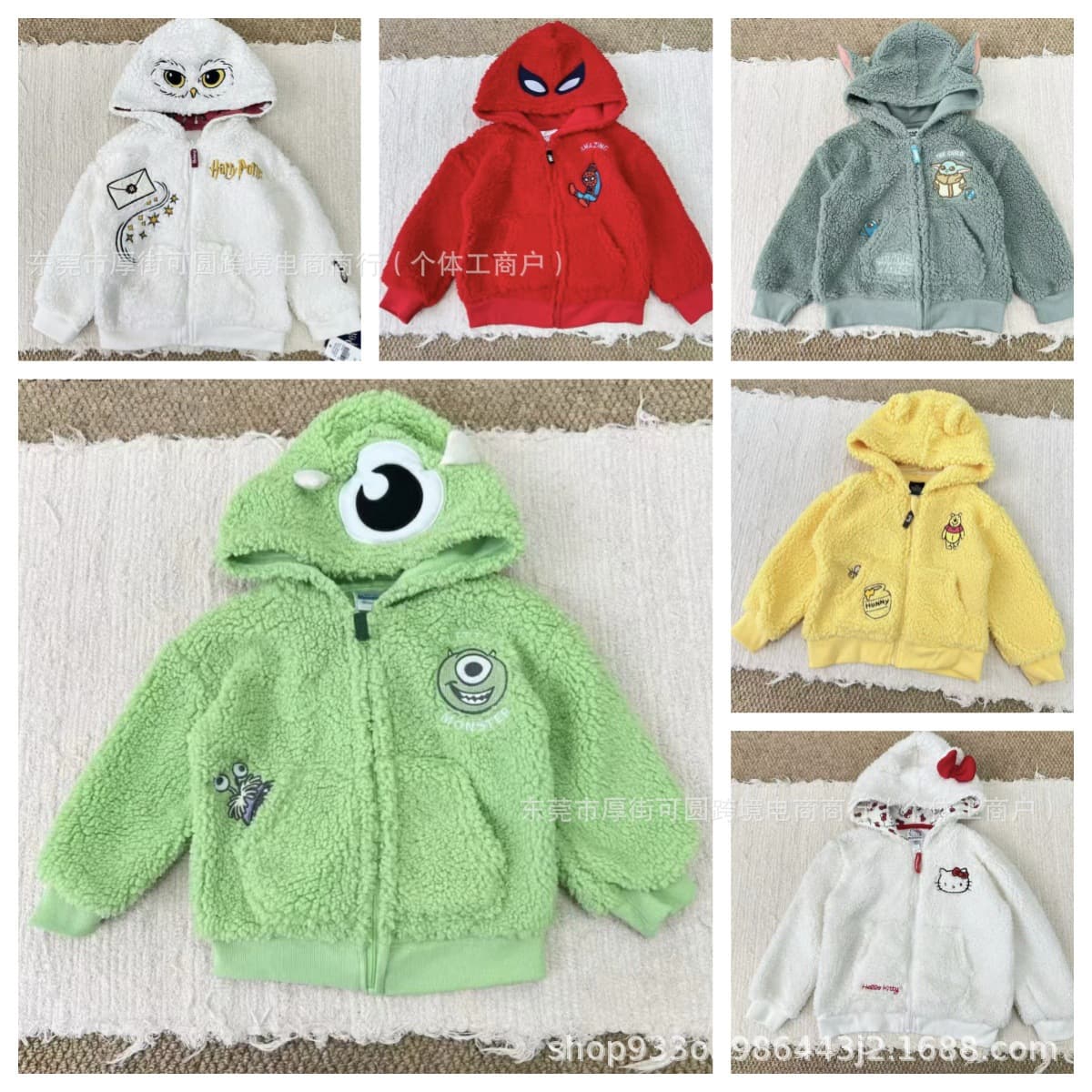 Foreign Trade Children's Clothing Autumn and Winter Outwears Baby Fleece-Lined Thickeneded Lamb Wool Tops Disney Cartoon Outwears Cute Winter Clothes
