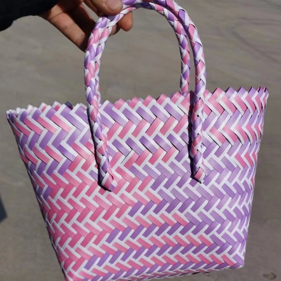 New Market Basket Woven Bag Souvenir DIY Cute Colorful Handbag Children's Carry Bag Commute Women's Portable