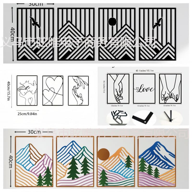 New Cross-Border Iron Art Wall Decor, Metal Wall Hanging, Creative Wall Art for Home Decoration