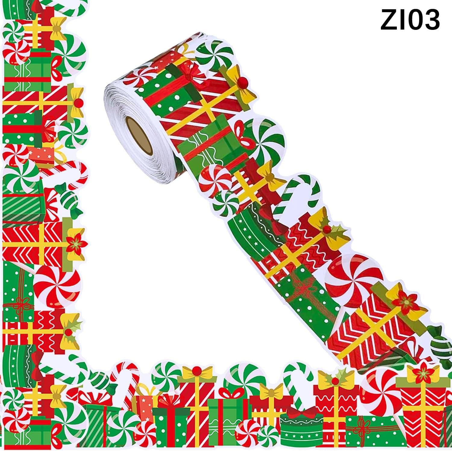 Wholesale Red and Green Christmas Gift Box Candy Bulletin Board Decoration Classroom Study Wall Table Decoration Stickers