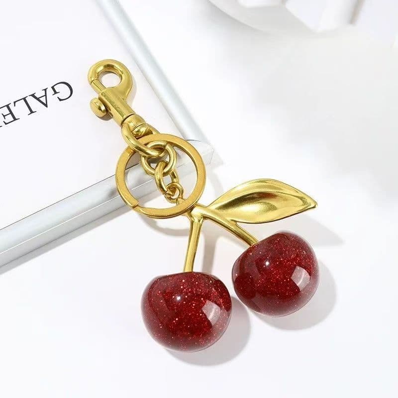 ins cherry keychain bag charm fashion women's bag cherry cute car accessory creative exquisite gift