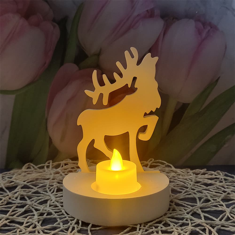 S0057R Christmas Reindeer Plug-in Decoration Cement Plaster Mold DIY Silicone Mold
