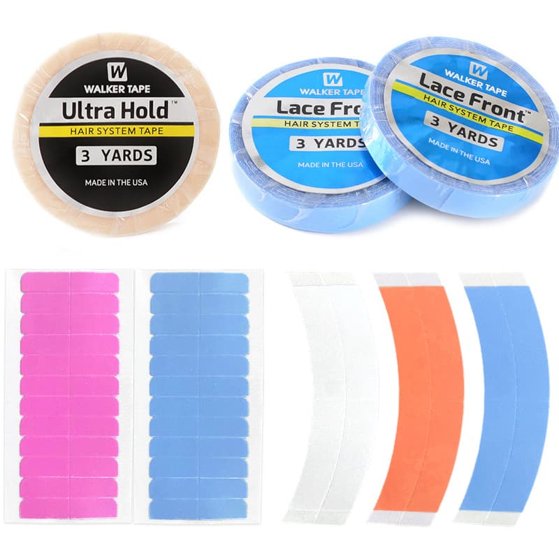 Cross-border pu wig hair extension tape weaving hair replacement blue glue biological double-sided tape waterproof and sweat-proof wig film wholesale