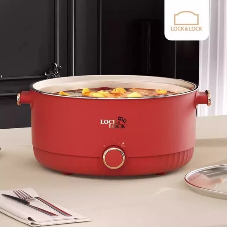 Locknlock Small Appliance Electric Hot Pot Red 1350W EJP1367RED Red Group Purchase