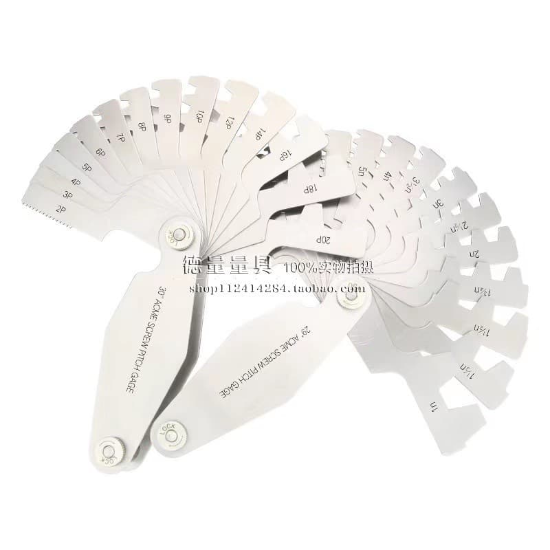 Stainless steel 29° Imperial/US 30° Metric/American ACME trapezoidal thread template T-type pitch gauge eight poles
