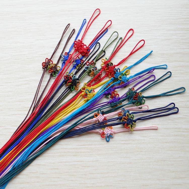 Line 72 small flower knot small Chinese knot mobile phone rope bag pendant versatile bookmark knot knitting accessories DIY