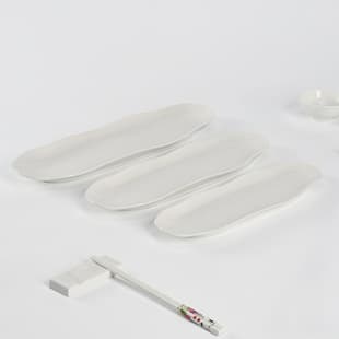 Creative Ceramic Long Irregular Plate Sushi Cake Plate Ceramic Sushi Snack Plate Dish