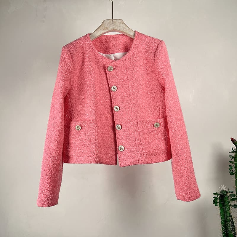 Spring New Arrival Tweed Knit Short Jacket in Chic Style, Flattering and Youthful
