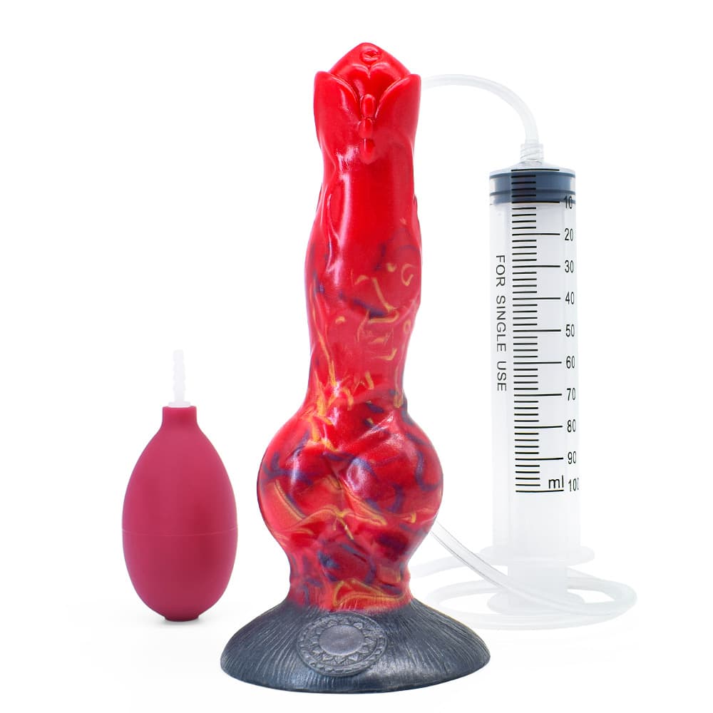 Liquid silicone water squirt dildo animal wolf cock male and female sex toys couple sexual intercourse masturbation orgasm happy toys
