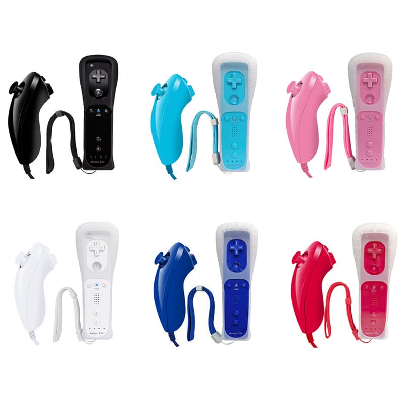 Suitable for Wii left and right handles Wii straight handle + chicken leg handle curved handle with silicone sleeve hand rope with accelerator