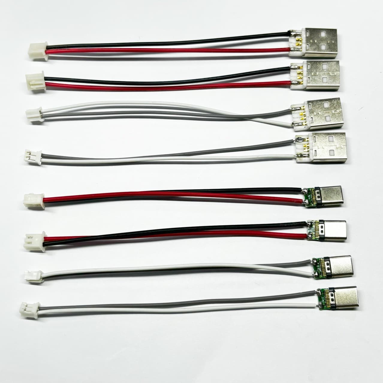 TYPE-C soldering female sockets, TYPE-C wired terminals, YTPE-C2PXH/PH-2P 10CM charging cables.
