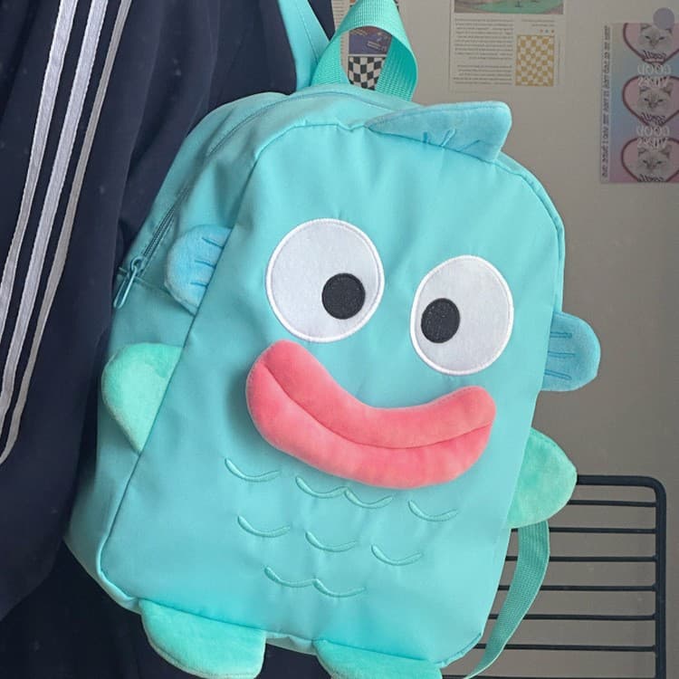 Quirky Student Backpack 2024 New Style, Cute Cartoon Anime Clownfish Large Capacity Ugly-Cute Backpack