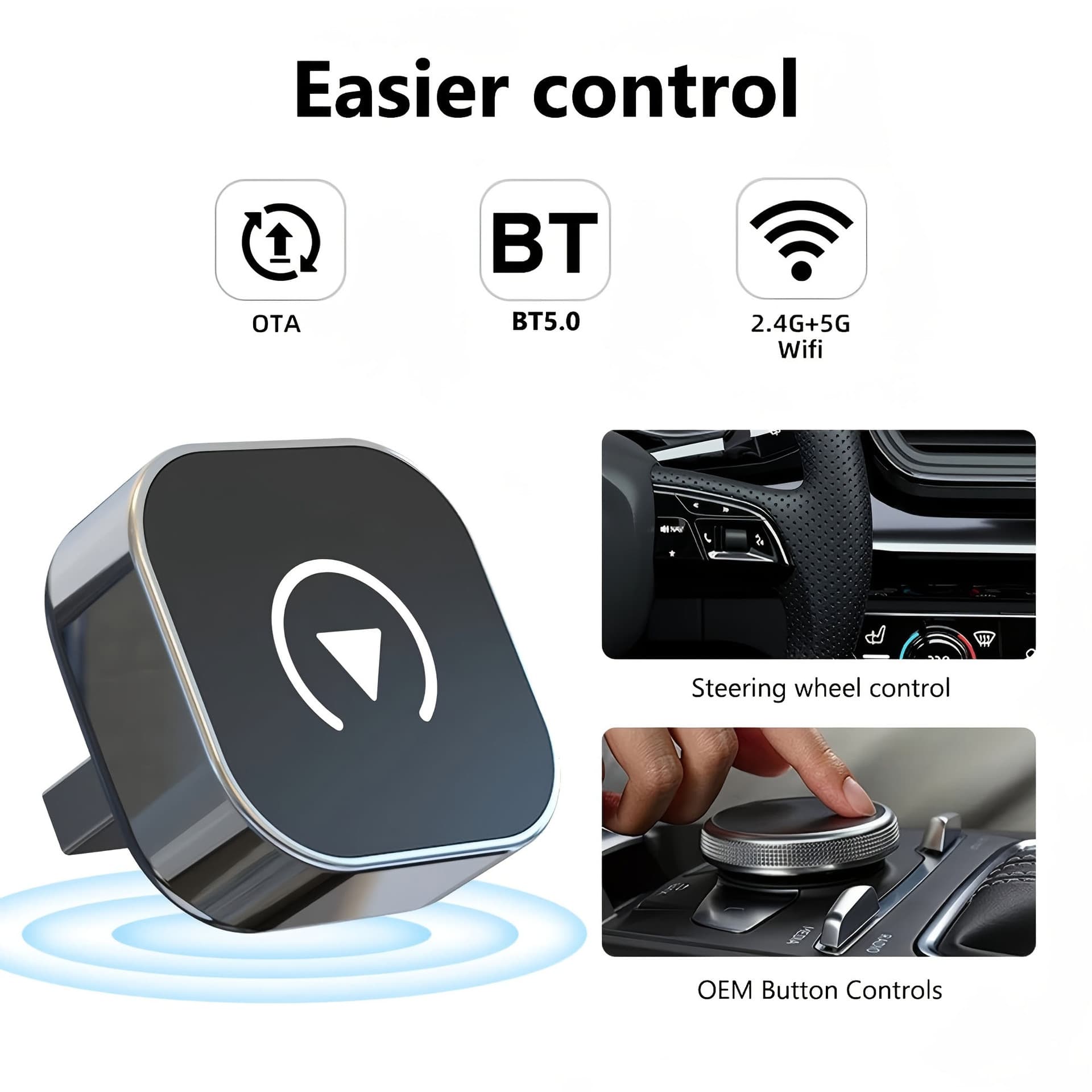 New Car Wireless CarPlay Box Smart Screen Mirroring Converter 2-in-1 Android Auto CarPlay Box