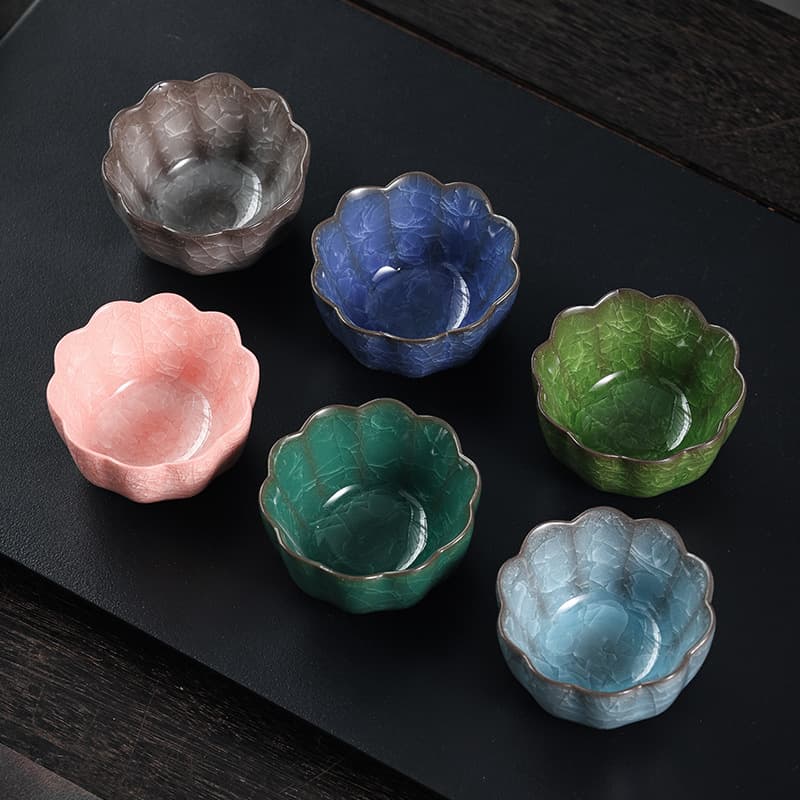 Shenyan Factory Production High-Temperature Ice-Melting Kung Fu Tea Cups, Creative Crackle Glaze Ceramic Cups