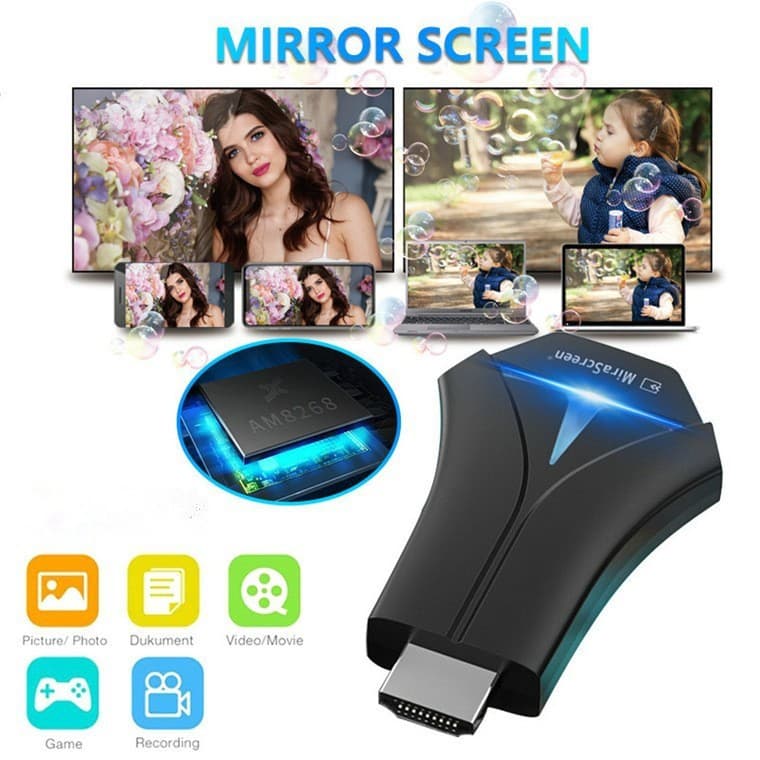 K12 Wireless Push Device: Turns Mobile WiFi to TV/HDMI Projector Screen Mirroring Device for High-Definition Screen Projection