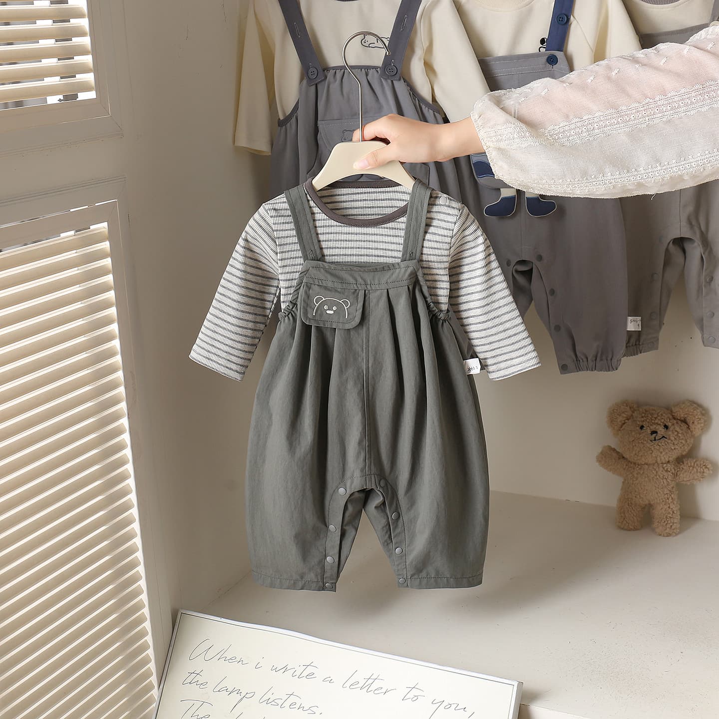 Infant Suspender Pants Korean Set Spring and Autumn Baby Clothes Baby Boy Outdoor Wear Jumpsuit