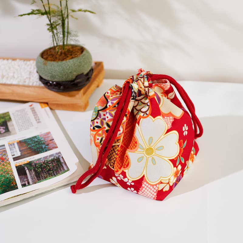 Thick Fabric Japanese Kimono Handbag Vintage Small Pouch Accessory Bag Hanfu Handbag Storage Bag Japanese Style Tote