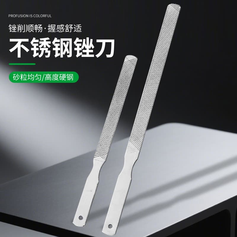 Cross-border Stainless Steel Nail File Nail Shaping Thick Hard Toe Grinding Strip Gray Nail File Polishing Strip