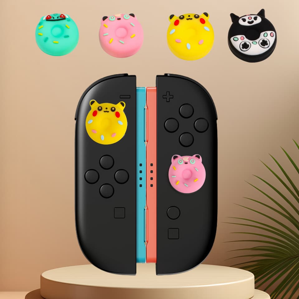 Cute Donut Kuromi Joystick Caps for Nintendo Switch 2, PS4 PS5 Button Caps