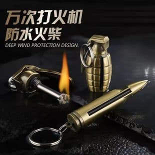 Lifetime Use TikTok Same Style Creative Metal Waterproof Match Reusable Keychain Wholesale