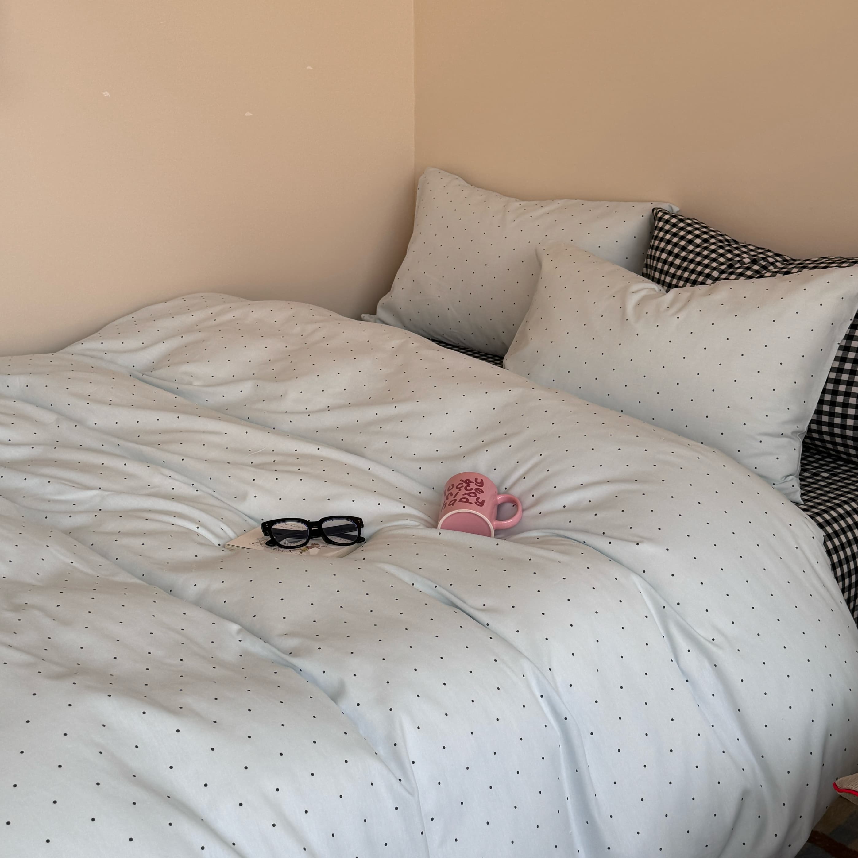 Cotton 4-Piece Bedding Set for All Seasons, Mix-and-Match Duvet Cover, Washed Cotton Bed Sheet, Dorm 3-Piece Set, Nantong Home Textiles