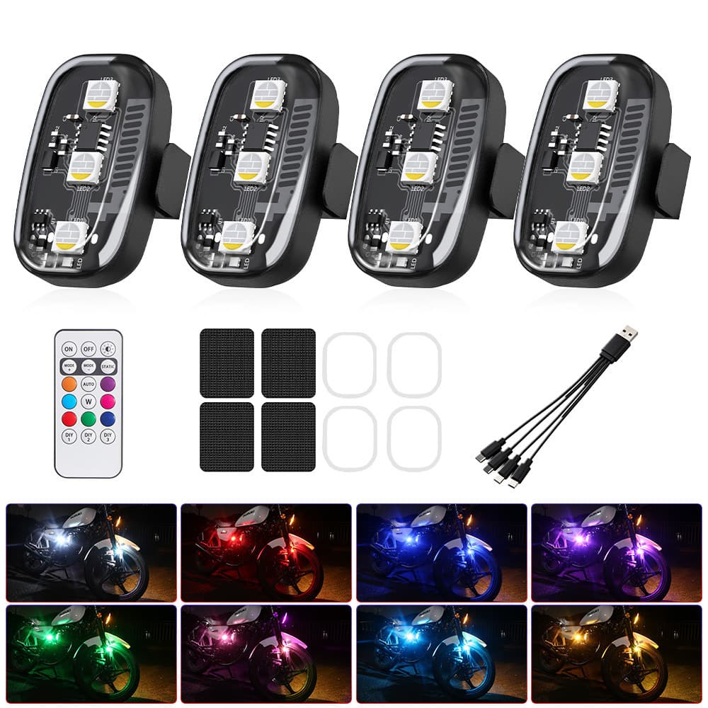 Cross-border Drone Aerial Photography 3-Light Aircraft LED Motorcycle Electric Vehicle Accessory Wireless Remote Control Rechargeable Strobe