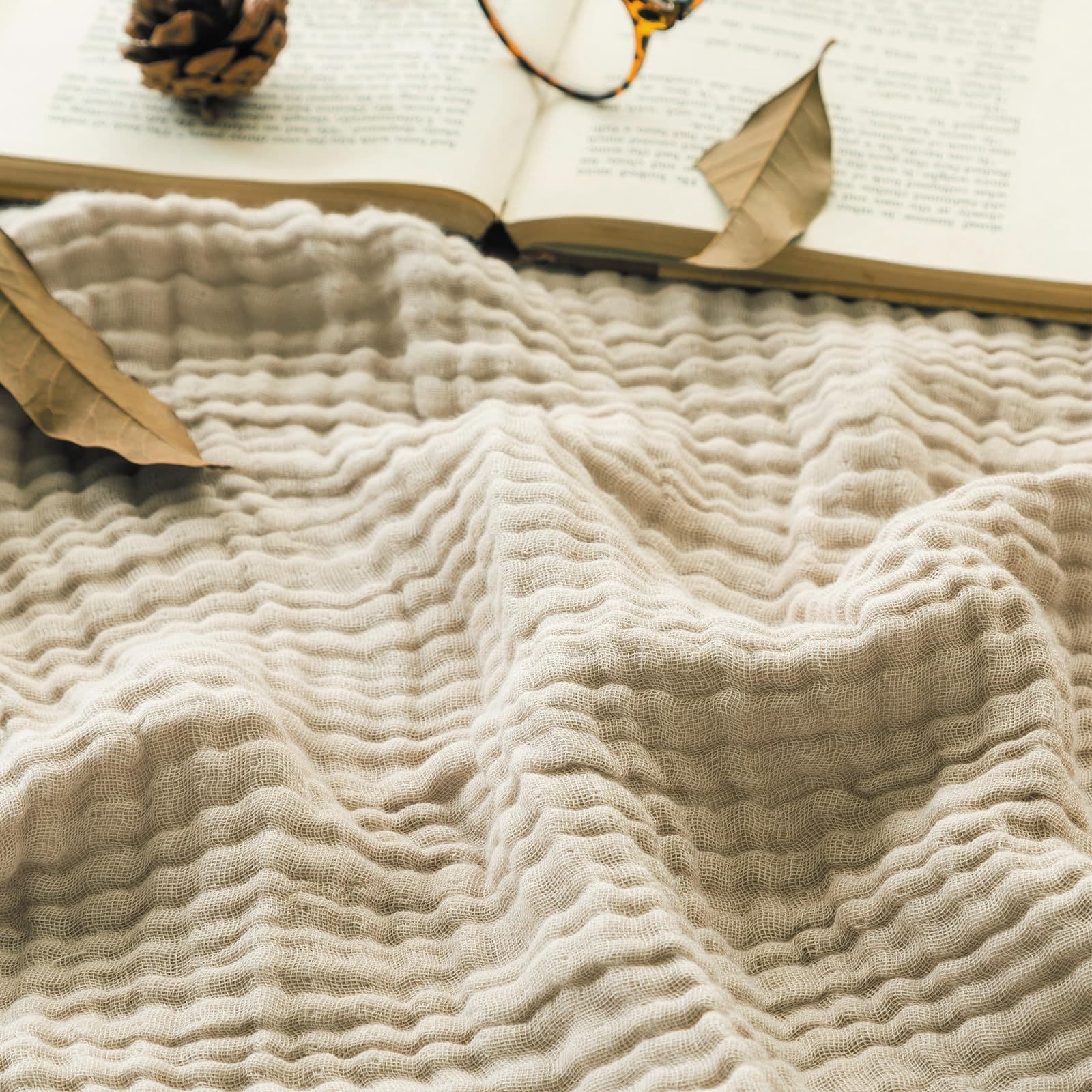 Pure Cotton Sateen Fine Cloth Blanket Large Sofa Cotton Yarn Blanket Bed Cover Soft Comfortable Breathable All Seasons