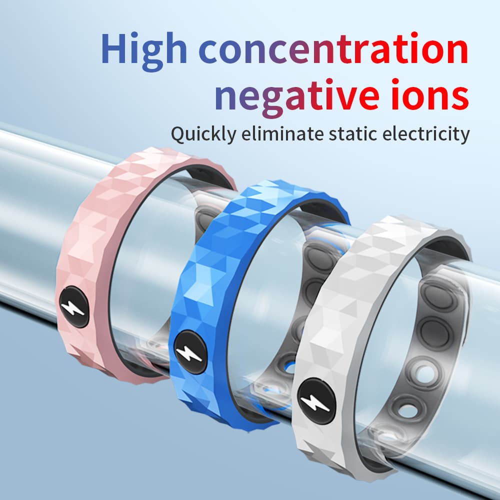 Wireless Anti-Static 3D Sports Bracelet English Version Silicone Negative Ion Hand Chain for E-commerce Platform