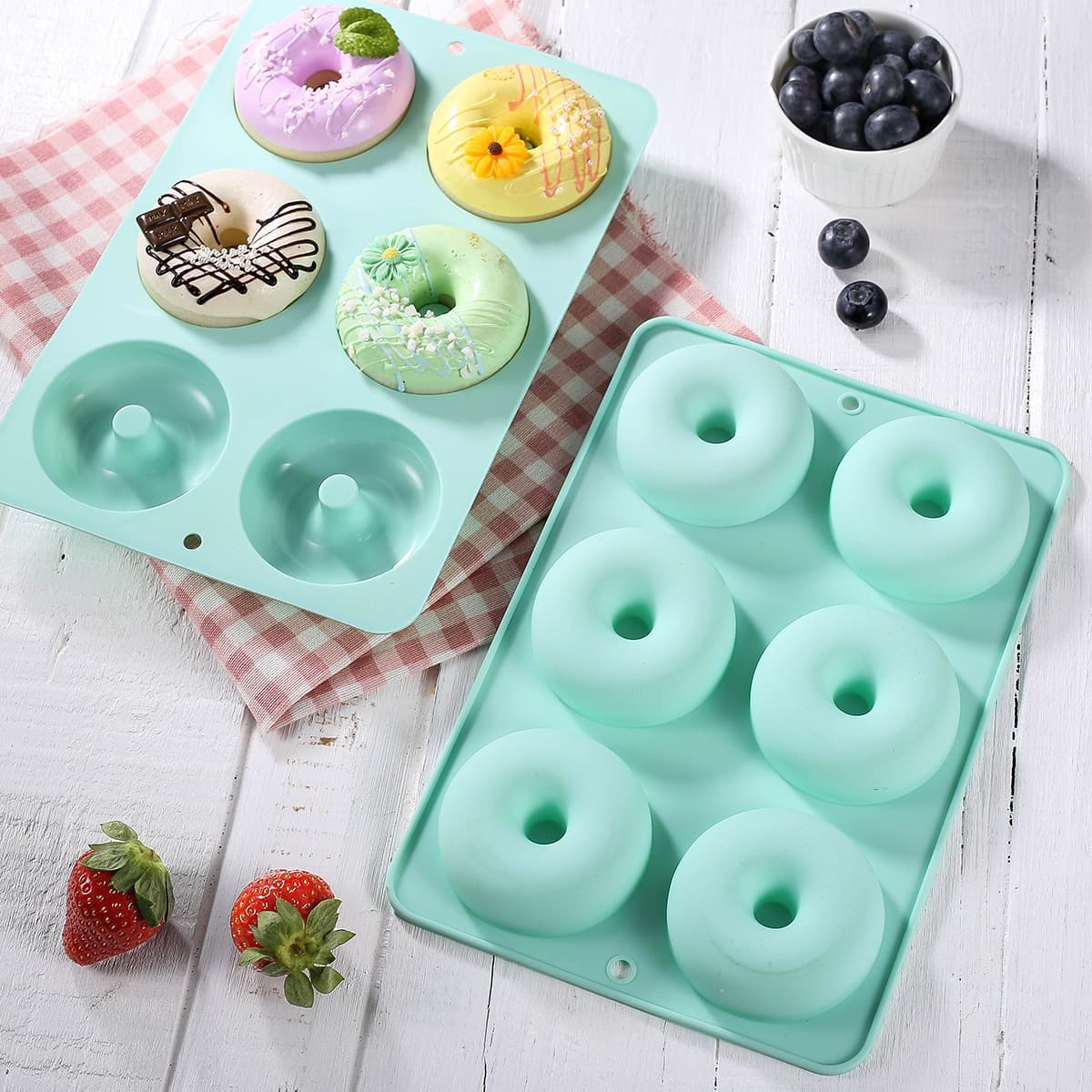 Food-Grade Silicone 6-Cavity Donut Cake Bread Mold Silicone Bread Mold DIY Donut Mold