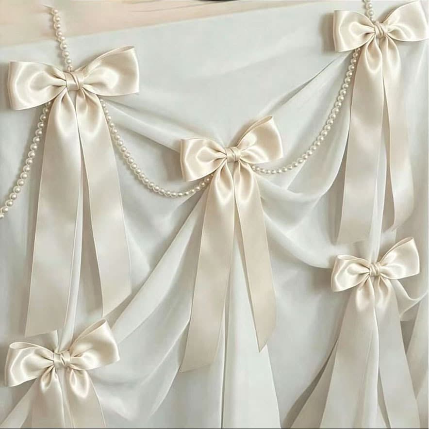 Cross-border New Pearl Bow Pendant Birthday Photo Prop Ins Style Room Window Wedding Wall Background